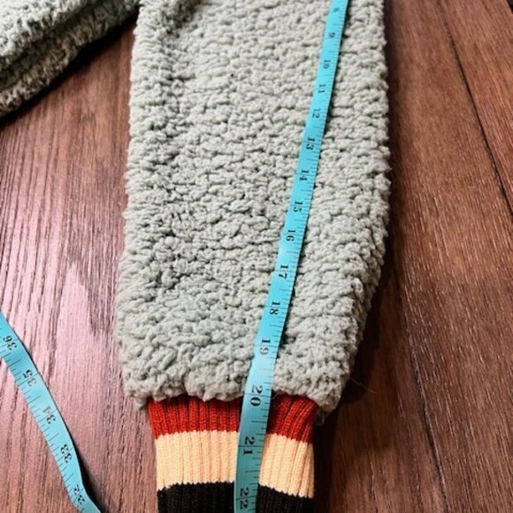 BUNDLE 3 FOR $18-Ecowish Women Small Pale Green Faux Fuzzy Sherpa Collar Bomber - Picture 9 of 13